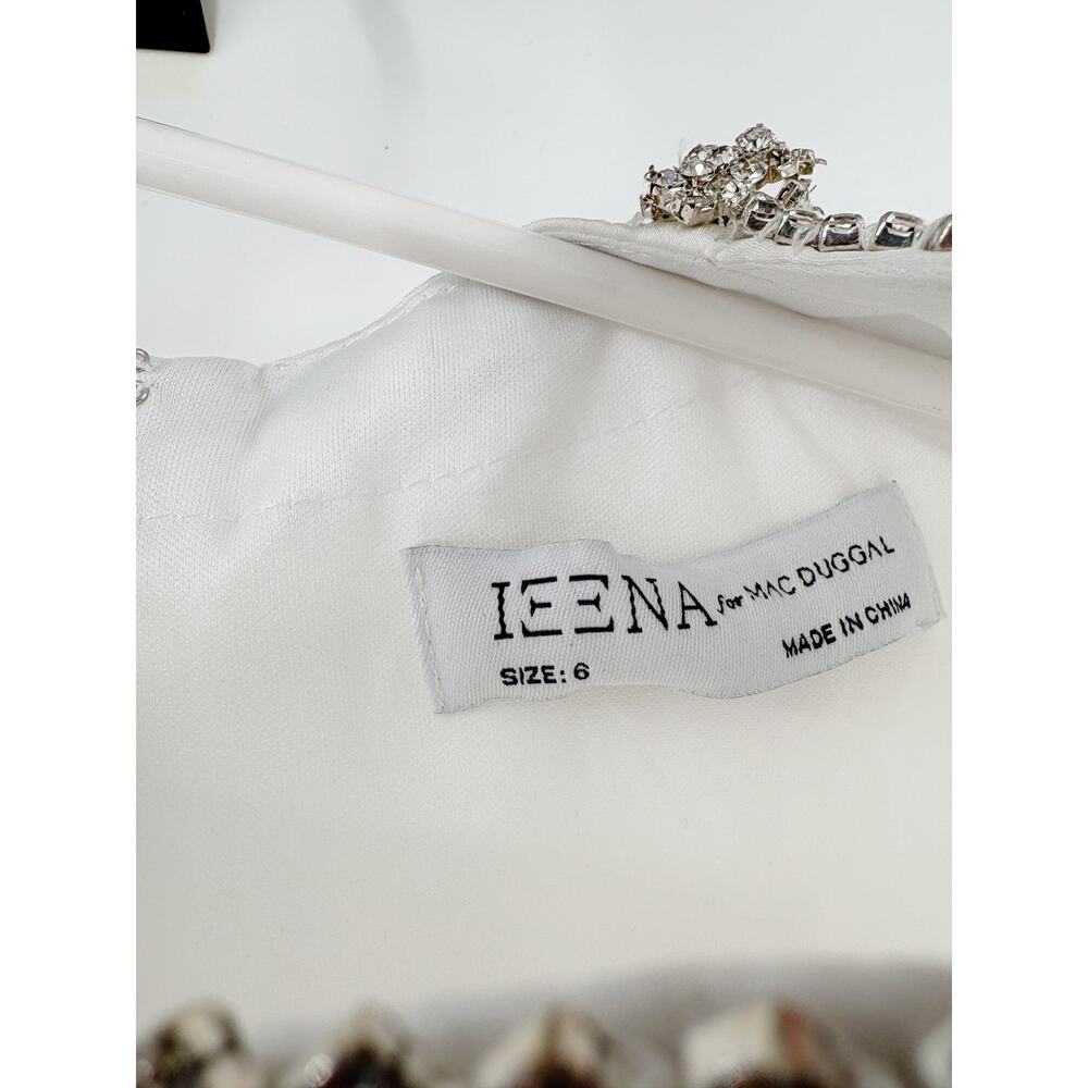 MAC DUGGAL Dress Size 6 NEW Mini Rhinestone High Neckline & Cinched Waist - Picture 8 of 10